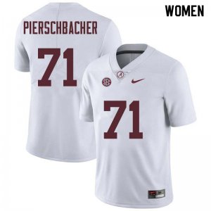 NCAA Women's Alabama Crimson Tide #71 Ross Pierschbacher Stitched College Nike Authentic White Football Jersey AW17O37RZ